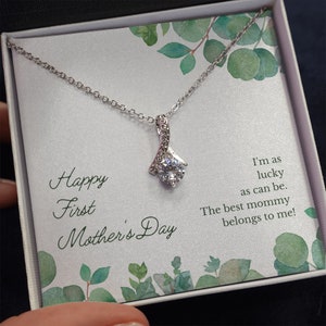 Colar de presente do primeiro dia das mães, colar de dia das mães para a nova mãe, presente de marido para esposa, presente da nova mãe