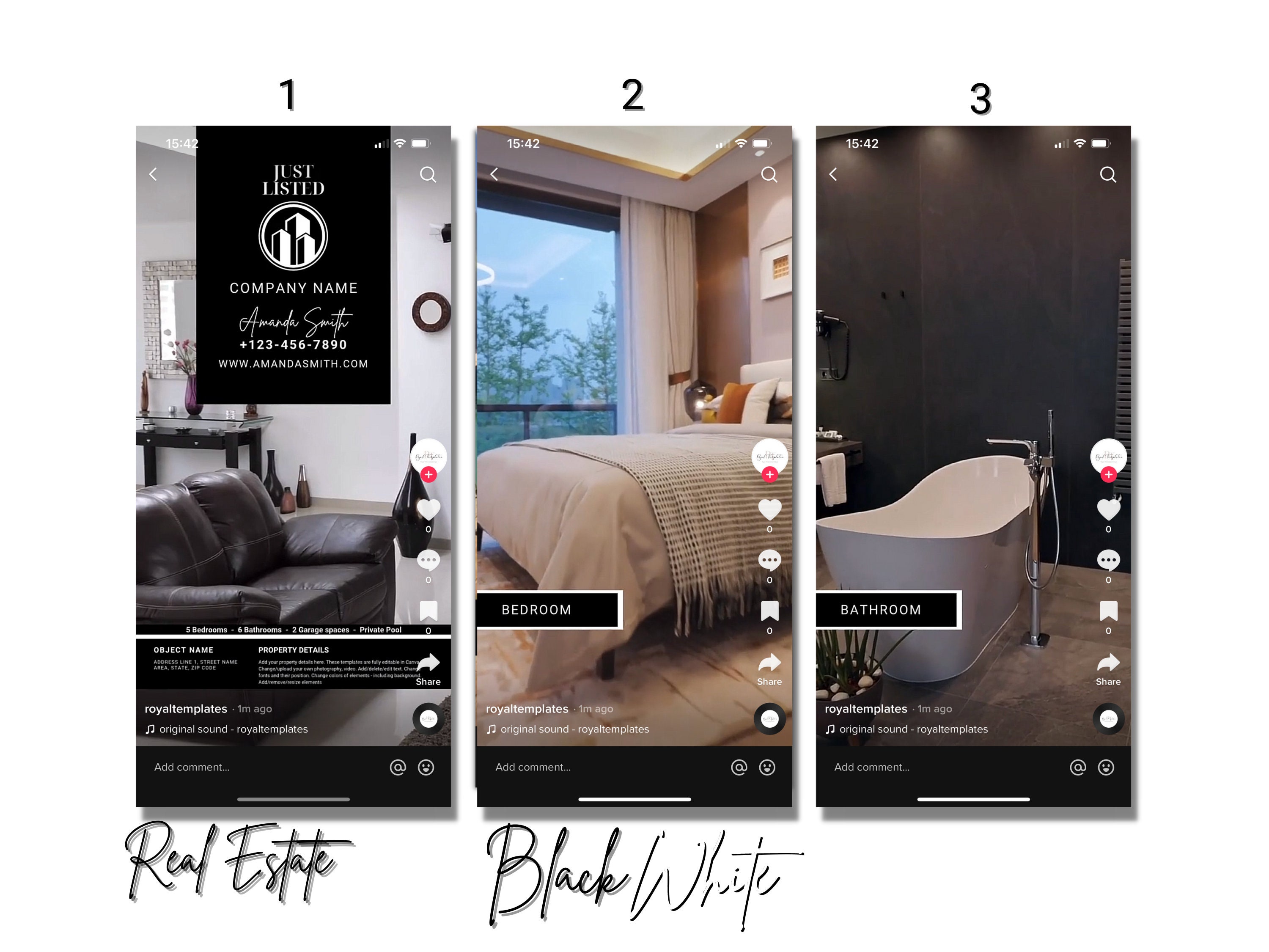 Just Listed Black&white Real Estate Tiktok Video, Real Estate Reels