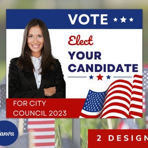 Political Campaign Yard Sign Canva Template (30 X 24in) - Etsy