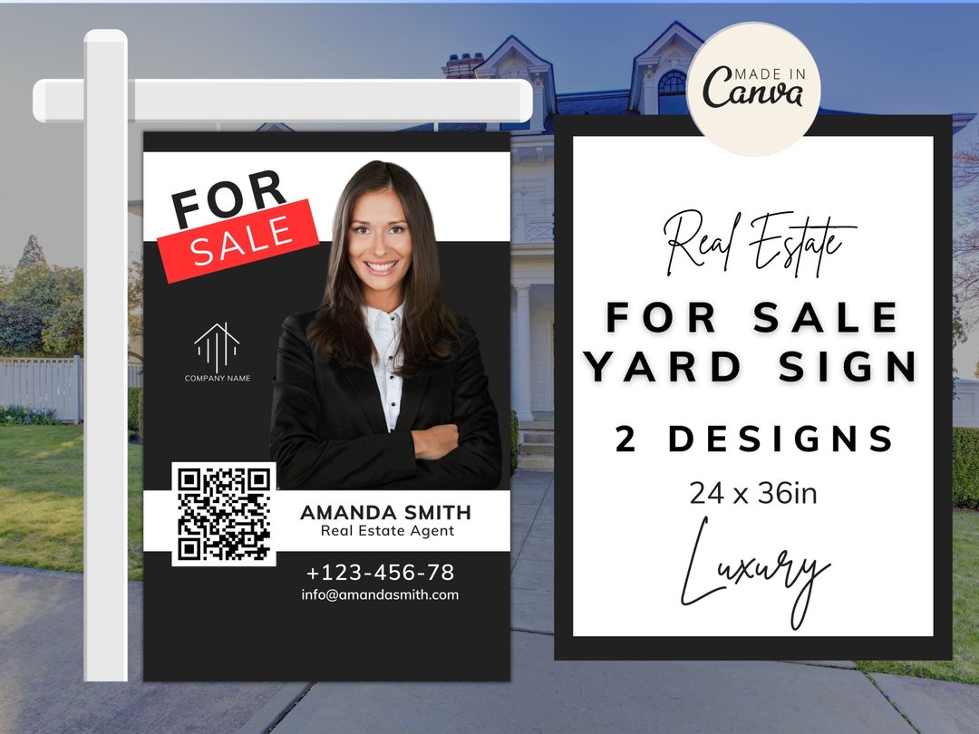 Real Estate Sign for Sale Sign Modern for Sale Yard Sign Etsy UK