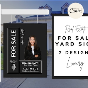 Real Estate Sign, For Sale Sign, Modern For Sale Yard Sign, Realtor Marketing, Real Estate Market, Canva Template, Open House, Custom Sign