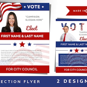 Political Campaign Flyer Template: Editable Vote Design (Canva)