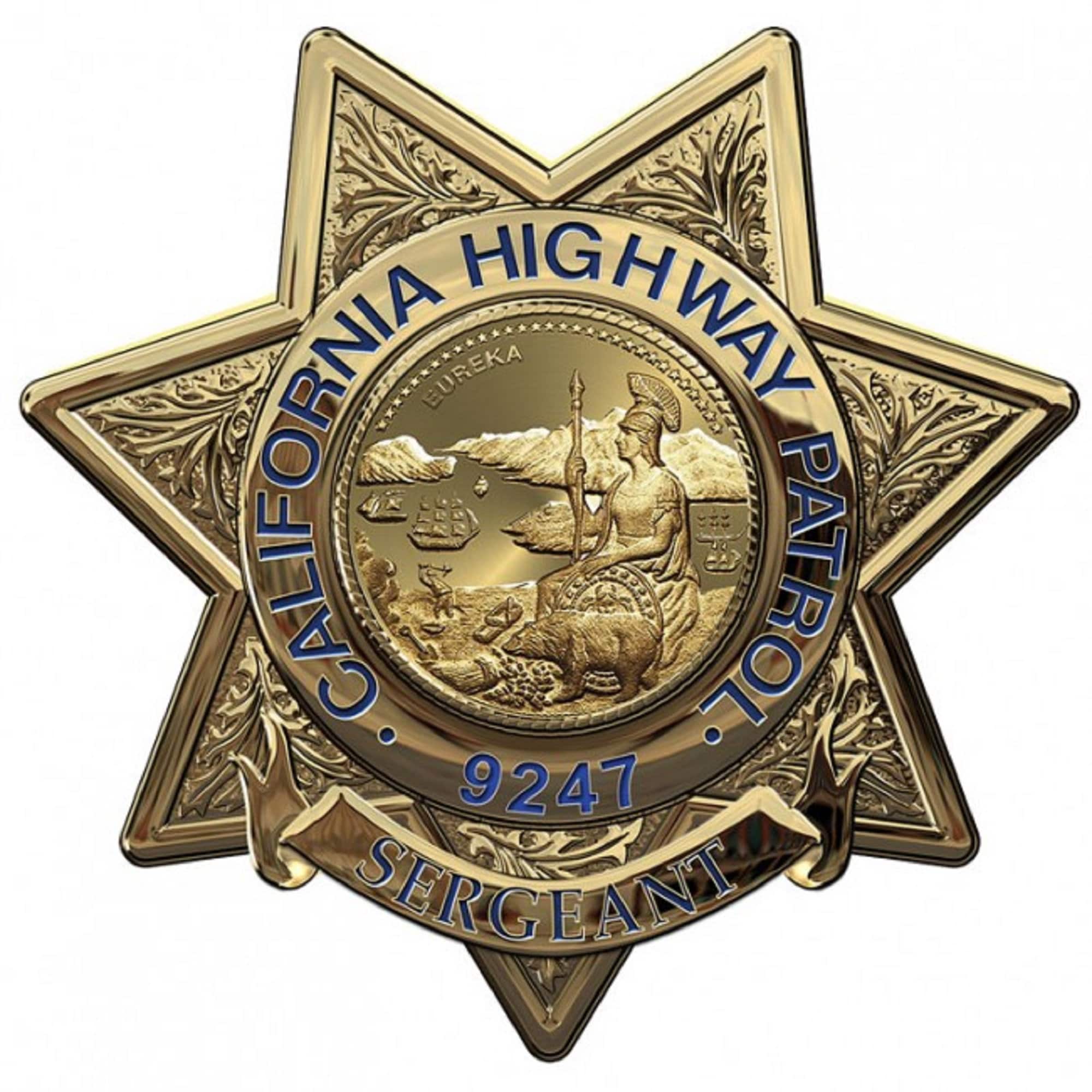 US CHP Sergeant Badge Replica Movie Props With No.4772 – Cop