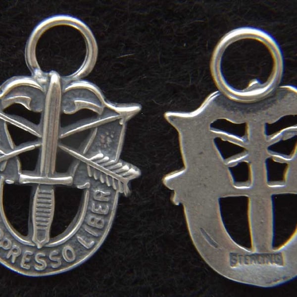 Special Forces Sterling Silver Crest Charm