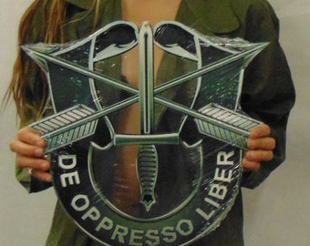 Special Forces De Oppresso Liber CREST Sign - Metal Sign Plasma Cut  SOG140