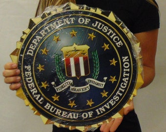 Federal Bureau of Investigation FBI All Metal Sign 15&quot; Round  SOG580