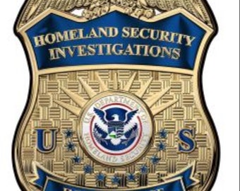 Homeland Security Intelligence Special Agent Badge All Metal Sign. 17 x 12" (With Badge Number