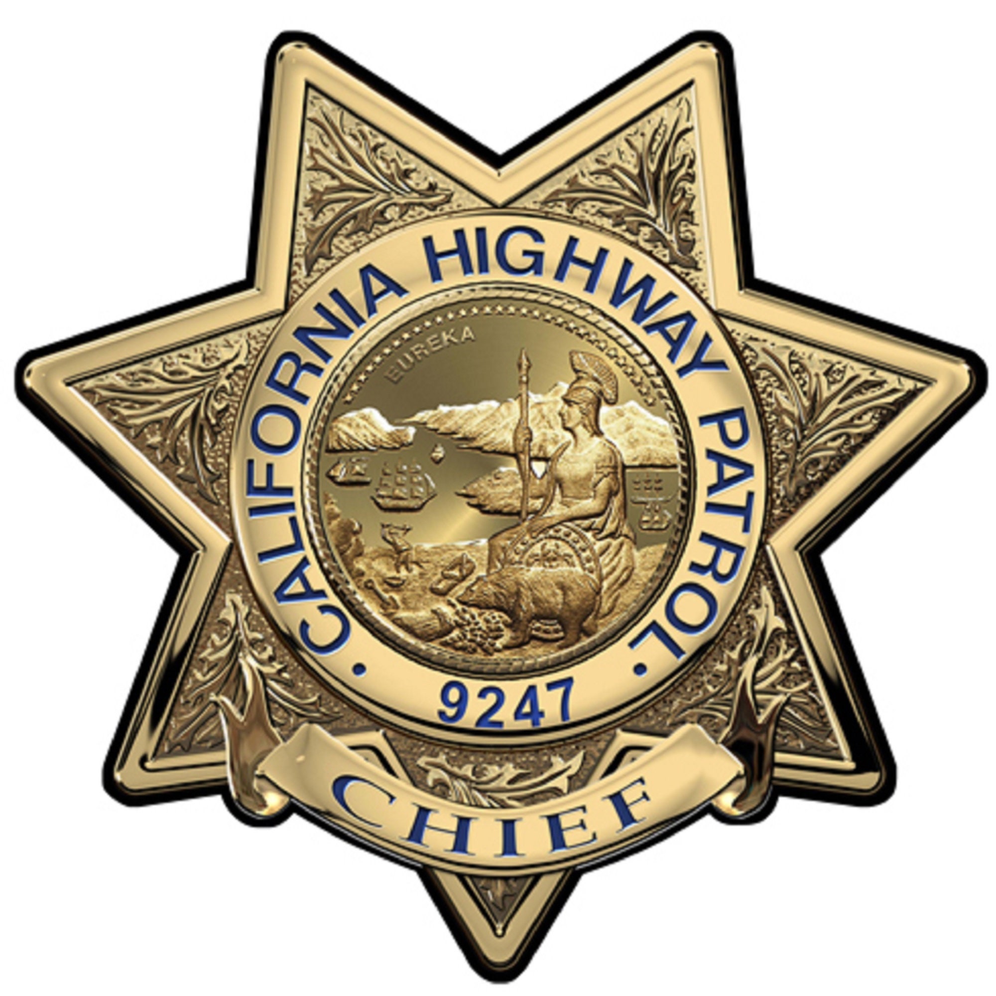 California Highway Patrol (chief) Badge All Metal Sign With California Highway Patrol (chief) Badge All Metal Sign With