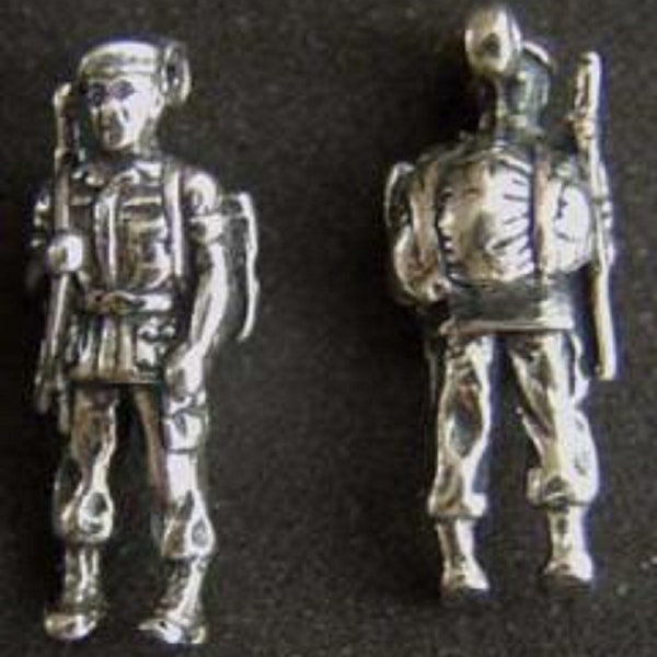 Special Forces Man in Combat Gear Sterling Charm