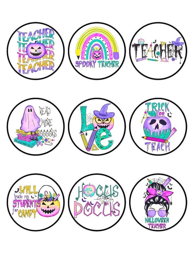 Halloween Teacher Cardstock Cutouts for Freshies Etsy