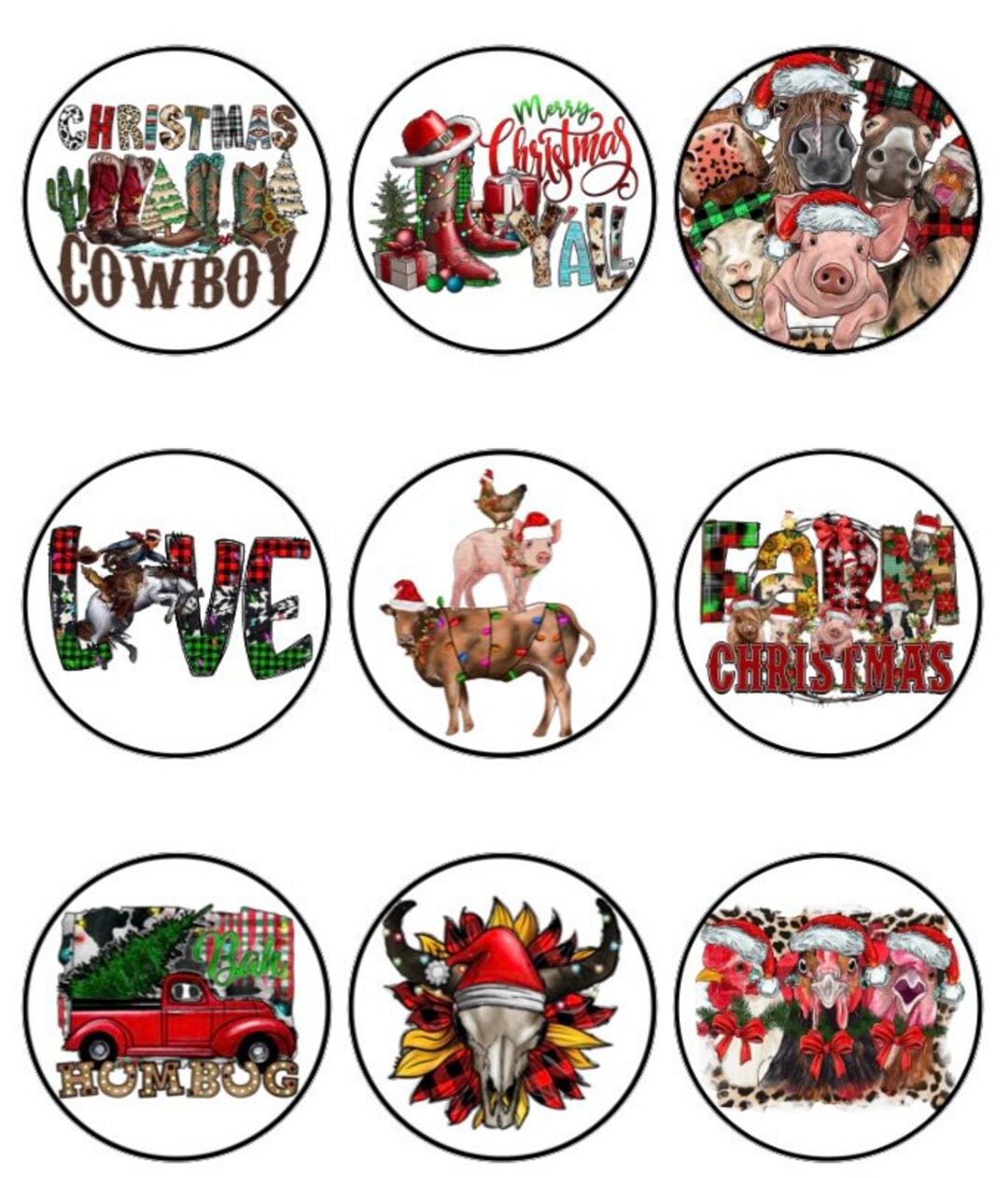 Country Christmas Cardstock Cutouts for Freshies Etsy