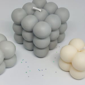 Scented Bubble Cube Candle Set/ 1 Medium Bubble Cube with 2 small Bubble Cube Candles