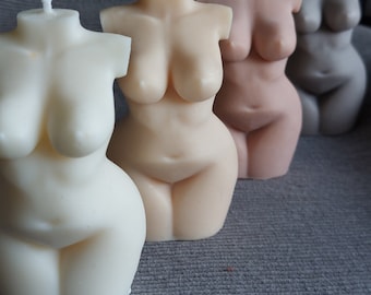 Scented Curvy Lady Body Candle/Goddess Woman Candle/Female Torso Soy Candle