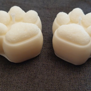 Scented Paw Shaped Candles / Set of 2 / Handmade Soy Candles
