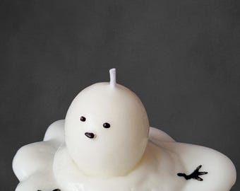 Entzückende schmelzende Schneemann / handgemachte Duftkerze aus Soja
