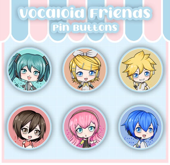 Hatsune Miku Chibi Button Pins Set: Vocaloid Ita Bag Fillers - Etsy