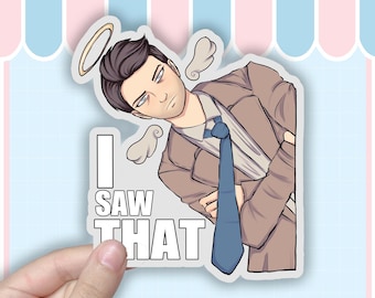 Supernatural Castiel Funny Meme Sticker - 3.5x4 Vinyl Decal - I Saw That!