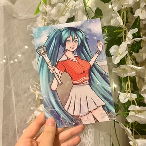 Vocaloid Hatsune Miku Orbit Loona Lightstick Mini Fan Art Print 4x6 Glossy
