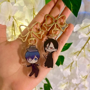 Black Butler Keychains Charms Public School Arc Sebastian Michealis Ciel Phantomhive - Cute Kuroshitsuji Chibi Charm Keychains