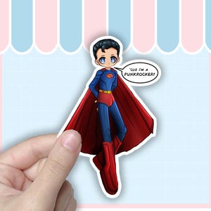 Super Punk Rocker Comic Hero Sticker | 3.5 in, Gifts for nerds / geeks / superhero fans