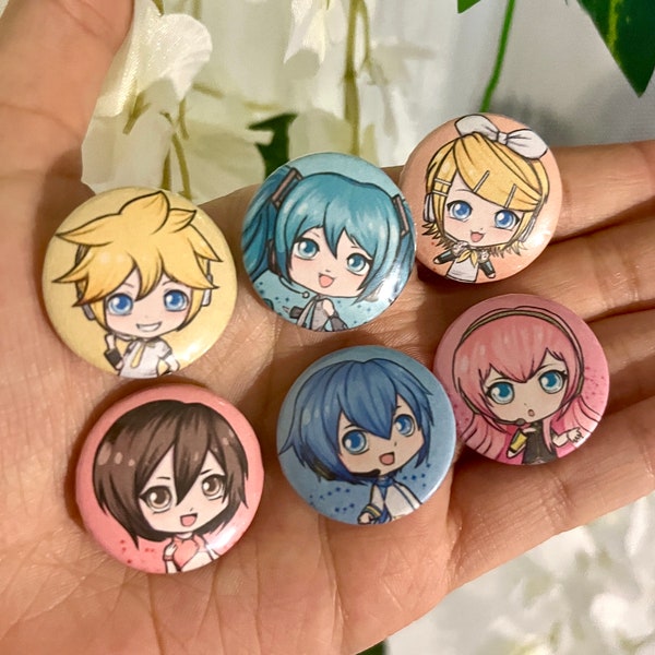 Vocaloid Hatsune Miku Mini Ita Bag Filler Button Pins Set - Cute Chibi Pins