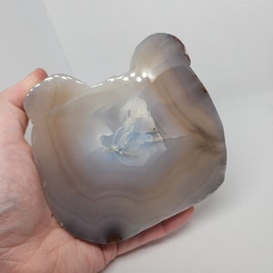 Super Cute Agate Bear Plate with Druzy