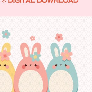 Easter Bunny PNG Clipart for Print on Demand | Cute Bunny Graphics, Instant Download, Spring Crafts, Scrapbooking Flowers