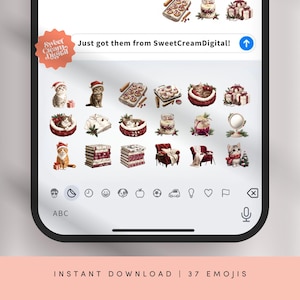iOS18 Emojis Cat Digital Stickers for iPhone Cute Emoji Designs Instant Download Social Media Stories Sticker Christmas PNG Sticker Icons ES