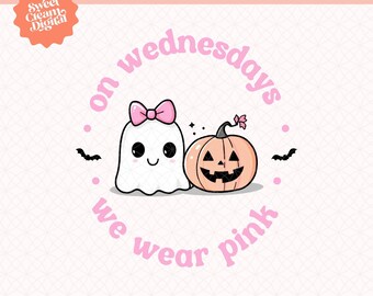 Pink Halloween Ghost Pumpkin PNG: Funny Design (Digital Download)