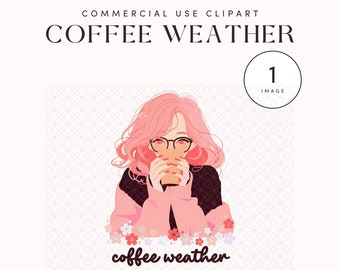 Coffee Weather PNG: Design retrò per gli amanti del caffè (download digitale)