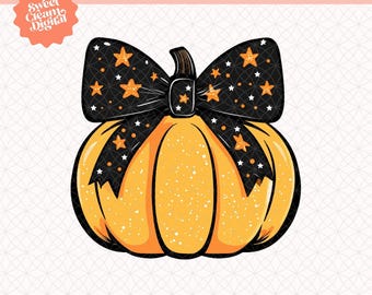 Coquette Pumpkin PNG | Fall Clip Art for Halloween Sublimation and Print on Demand