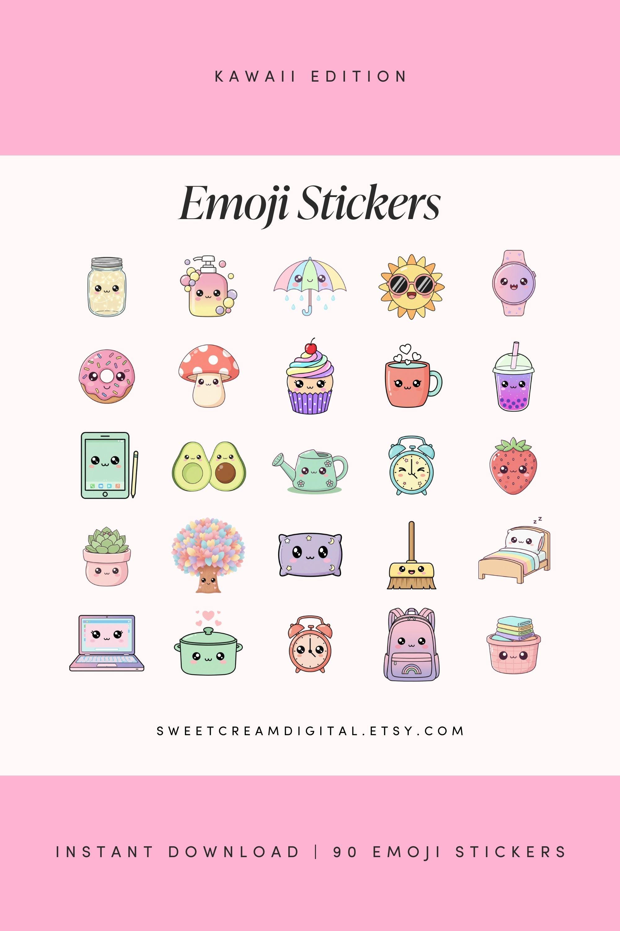 Cute Imessage Drawing Cute Emoji Stickers for iPhone | Kawaii Imessage Emojis | Pastel ...