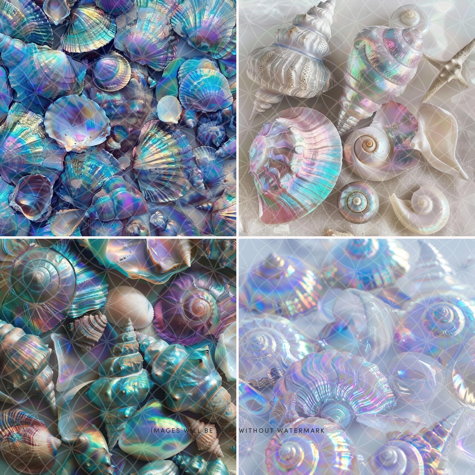 Junk Shells Junk Journal Beach Life High Quality Jpg Summer Paper Watercolor ...