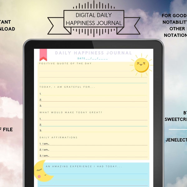 2023 Self Care Digital Planner Insert for Notability and Goodnotes | Wellness Planner for Mental Health and Positivity | Gratitude Checklist