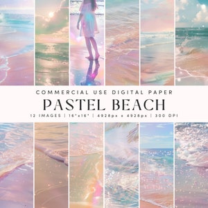 Beach Digital Paper Scrapbook Paper Texture Digital Paper Ocean Digital Paper Painterly Paper Ocean Waves Junk Journal Digital Background