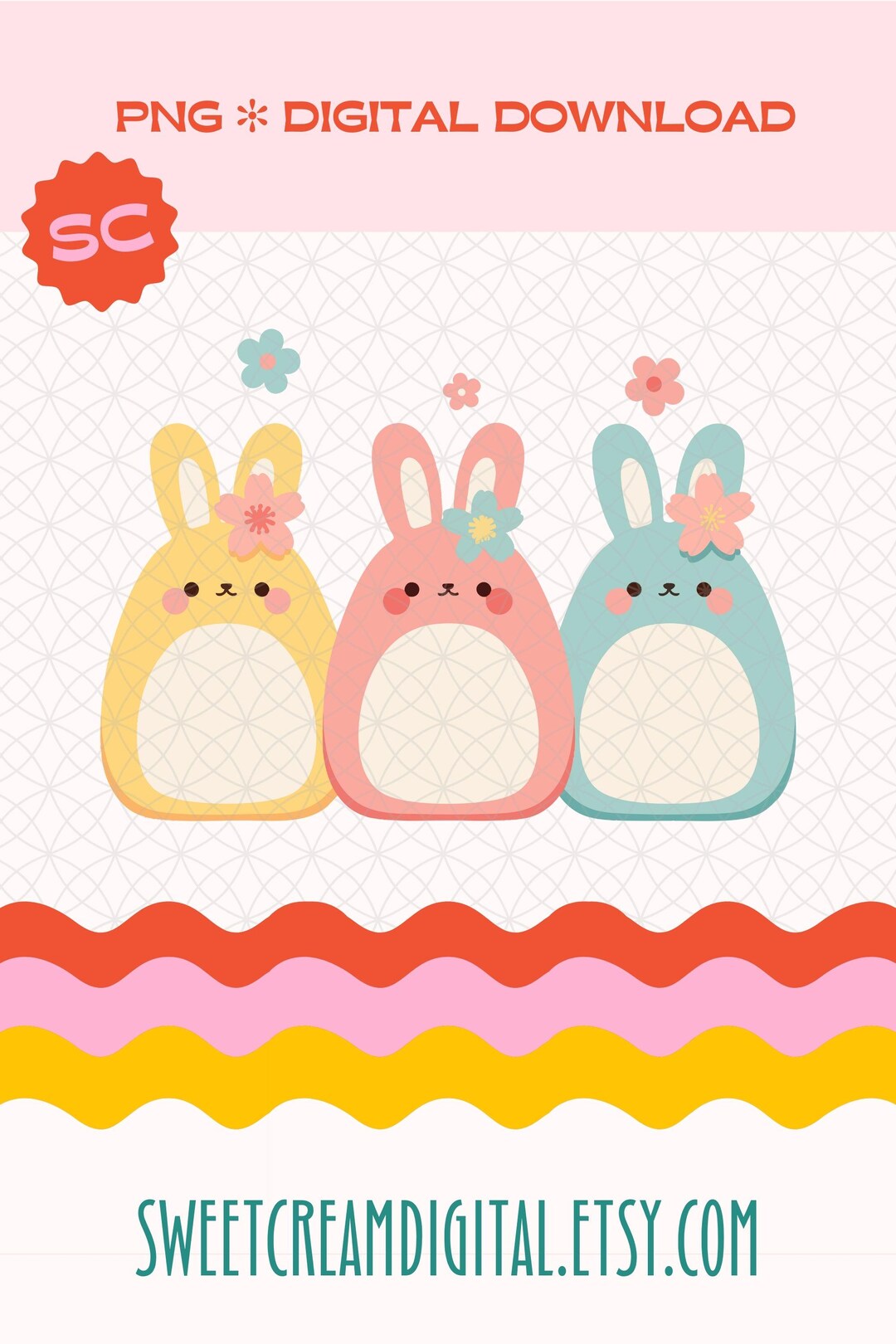 Easter Bunny PNG Clipart for Print on Demand | Cute Bunny Graphics ...