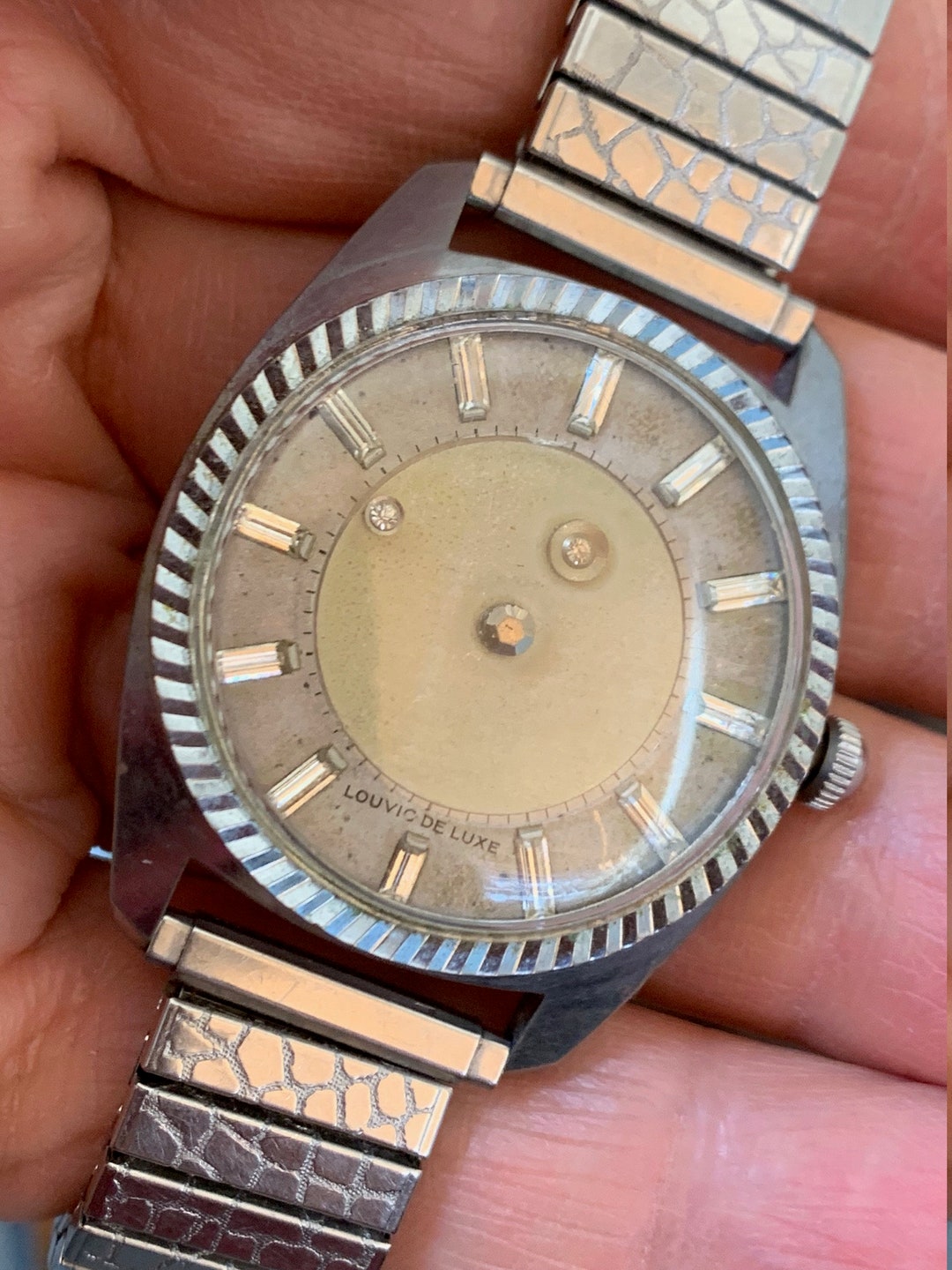 Vintage 1940s-50s Louvic De Luxe Mystery Dial Watch With Unique ...