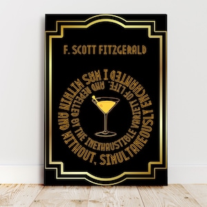 F. Scott Fitzgerald Quote Poster, The Great Gatsby, Digital Download Print, Literary Wall Art, Book Lovers gift
