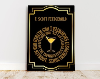 F. Scott Fitzgerald Zitat Poster, The Great Gatsby, digitaler Download Druck, literarische Wandkunst, Buchliebhaber Geschenk