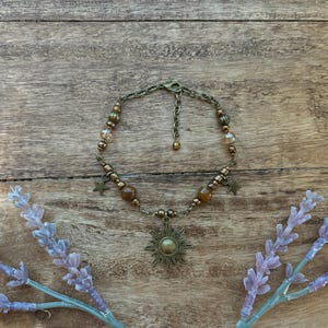 Collar Whimsigoth Sun Auburn con cuentas en bronce / Fairycore / Whimsicle / naturalista / imagen 6