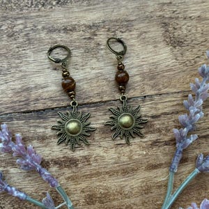 Collar Whimsigoth Sun Auburn con cuentas en bronce / Fairycore / Whimsicle / naturalista / imagen 3