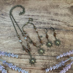Collar Whimsigoth Sun Auburn con cuentas en bronce / Fairycore / Whimsicle / naturalista / All Three Items