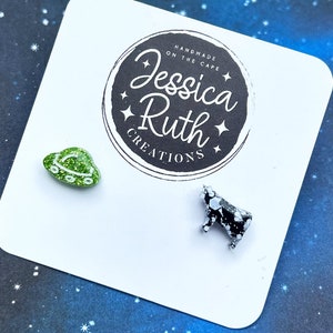 Cool Handmade Alien Spaceship UFO and Cow Stud Earrings