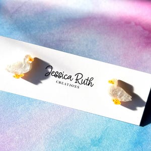 Adorable Handmade Duck Stud Earrings