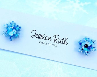 Handmade Winter Snowflake Stud Earrings