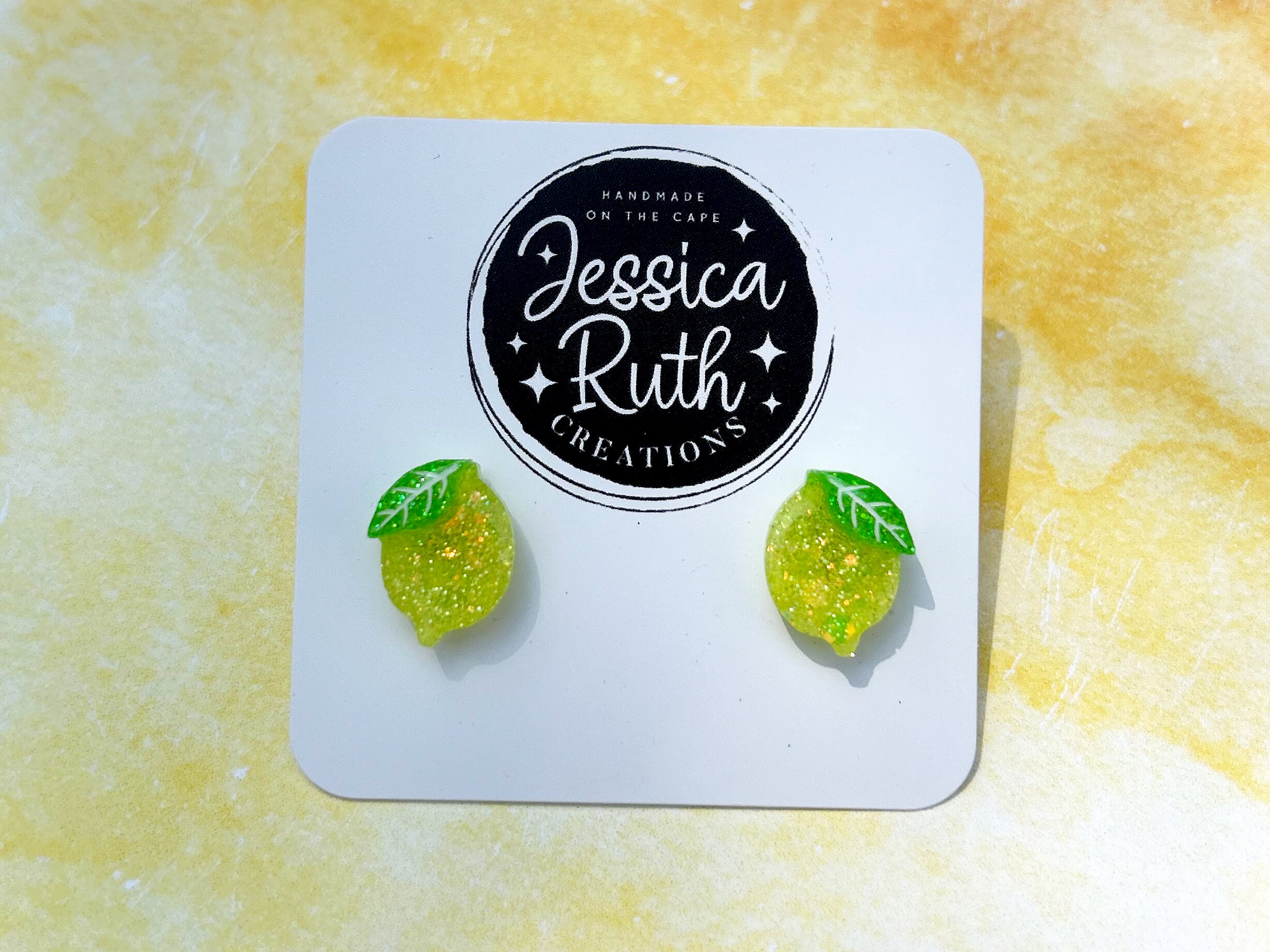 Orecchini Limone Resina - Pendenti Frutta Giallo Per Donna
