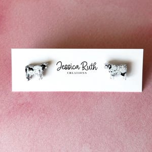 Cute Handmade Cow Stud Earrings