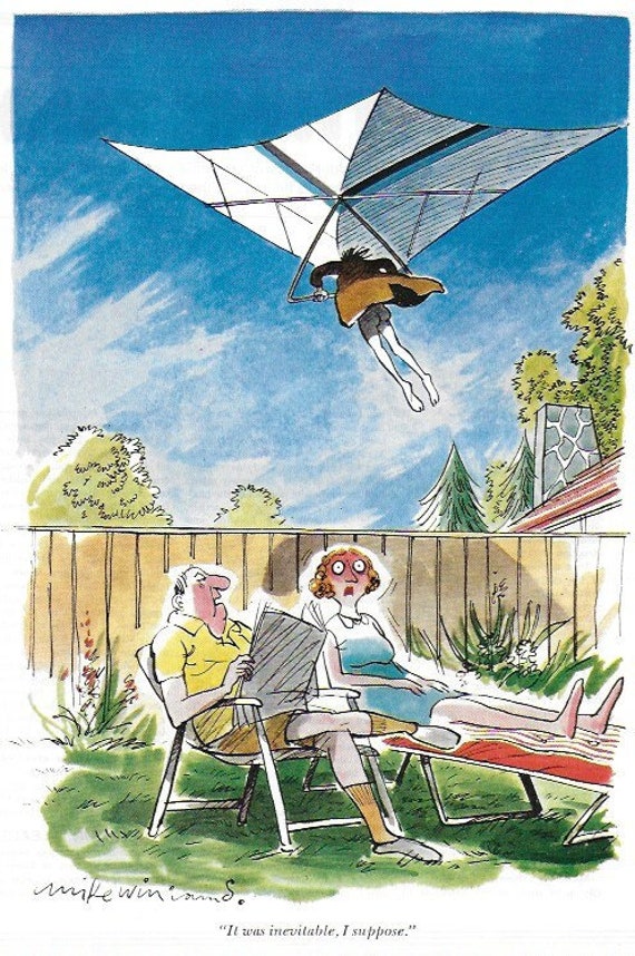 Hang Gliding Playboy Funny Cartoon Art - Etsy Hang Gliding Playboy Funny Cartoon Art - Etsy
