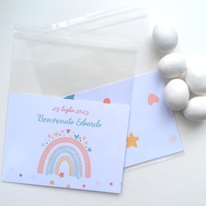 10-delige kinderconfettizakjes, kinderfeestjes, confettizakjes voor dopen, geboortes, verjaardagen, gepersonaliseerd, regenboog