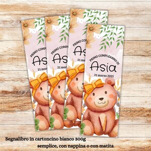 10pcs Teddy Bear Bookmark with Pencil, Bow, Tassel, Baptism, Birth, Communion, Birthday, Party Favor, Place Card, Teddy Bear Theme for Kids